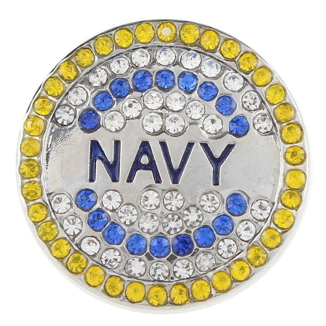 Armed Forces, Army, Navy, Air Force, Marines Bling Sandy Snap Interchangeable Charm