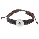 Braided Leather Sandy Snap Interchangeable Charm Bracelet