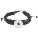 Braided Leather Sandy Snap Interchangeable Charm Bracelet
