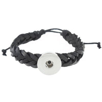 Braided Leather Sandy Snap Interchangeable Charm Bracelet