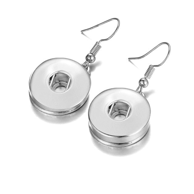 Simple Silver or Gold Sandy Snap Interchangeable Charm Earrings