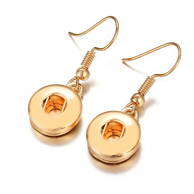 Simple Silver or Gold Sandy Snap Interchangeable Charm Earrings