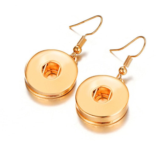 Simple Silver or Gold Sandy Snap Interchangeable Charm Earrings