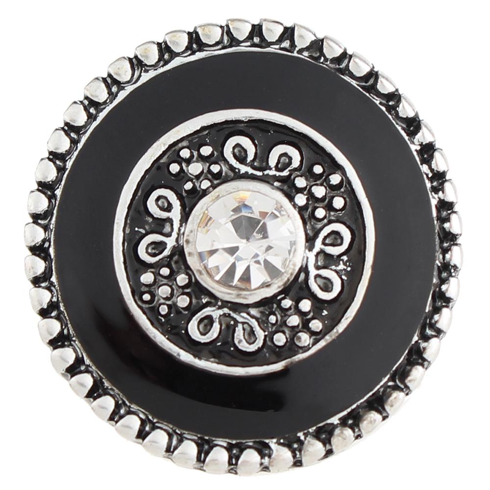 Solid Stone In Black Enamel Sandy Snap Interchangeable Charm