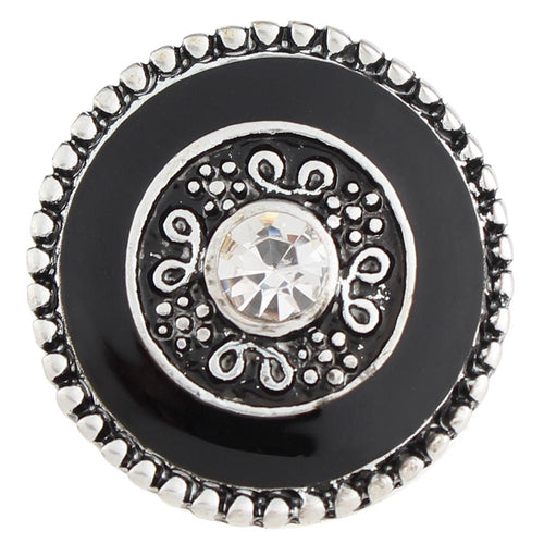 Solid Stone In Black Enamel Sandy Snap Interchangeable Charm