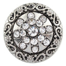 Flower Design Metal and Crystal Sandy Snap Interchangeable Charm