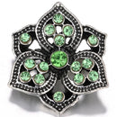 Hollow Green Crystal Flower Sandy Snap Interchangeable Charm