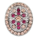 Oval Pink and Fuchsia Flower Sandy Snap Interchangeable Charm