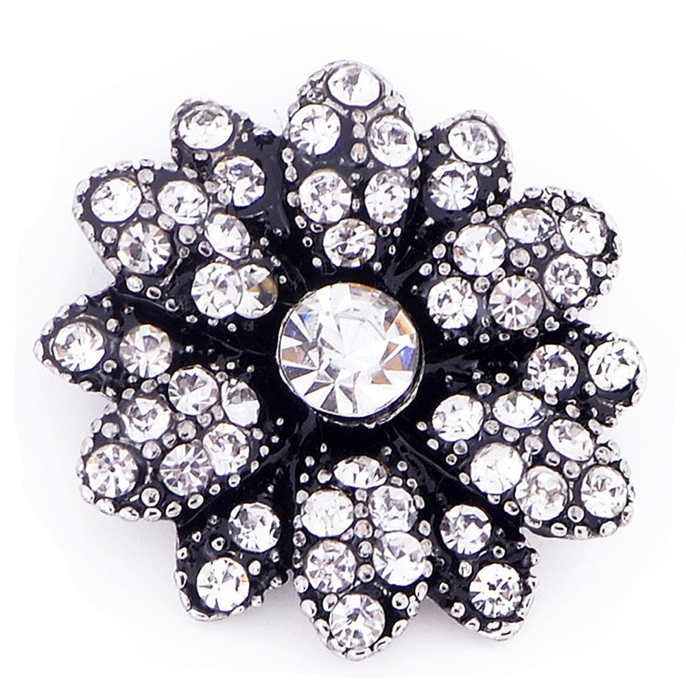 Crystal Clear Rhinestone Sandy Snap Interchangeable Charm