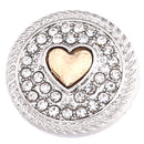 Gold Heart With Rhinestone Sandy Snap Interchangeable Charm