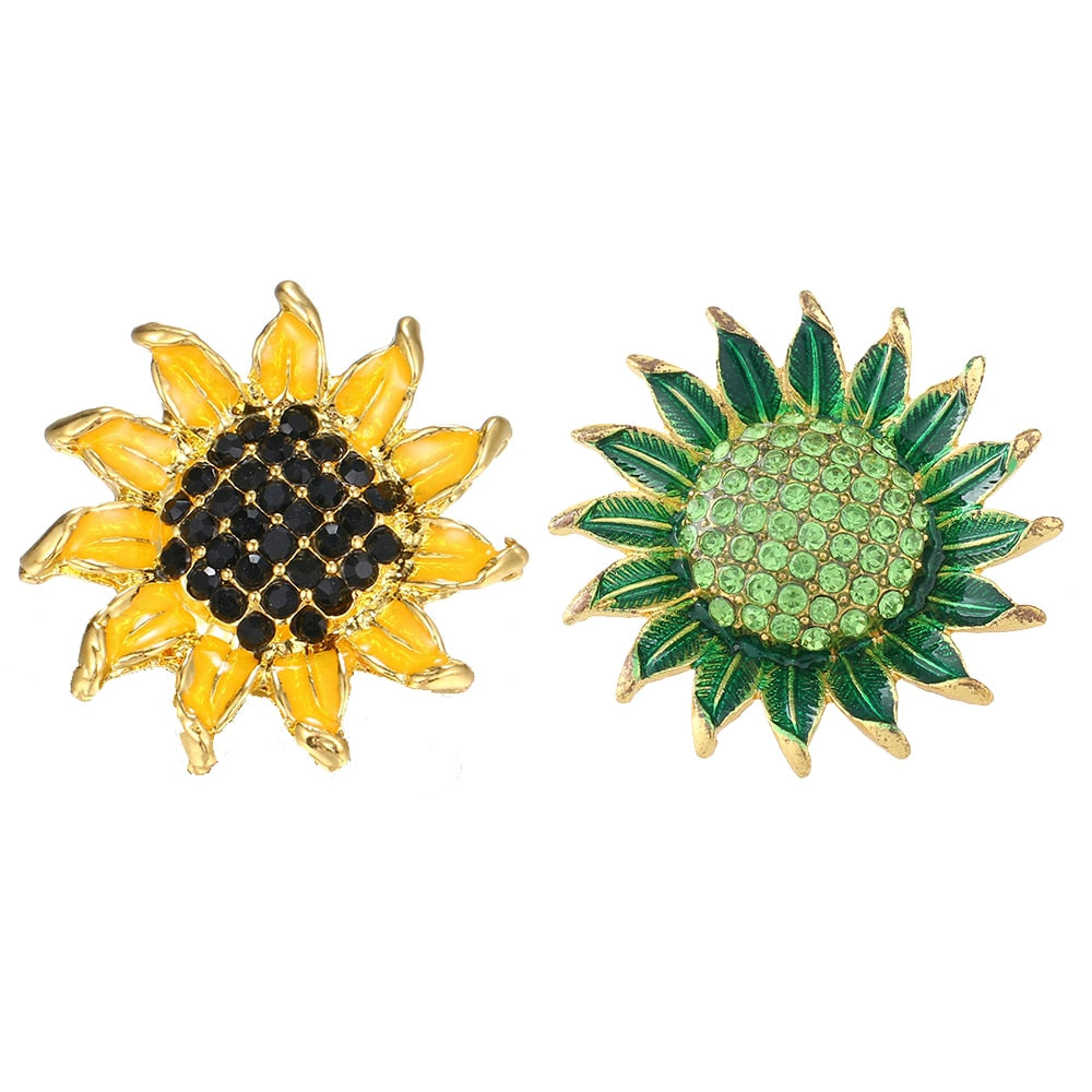 Sunflower Jeweled Sandy Snap Interchangeable Charm