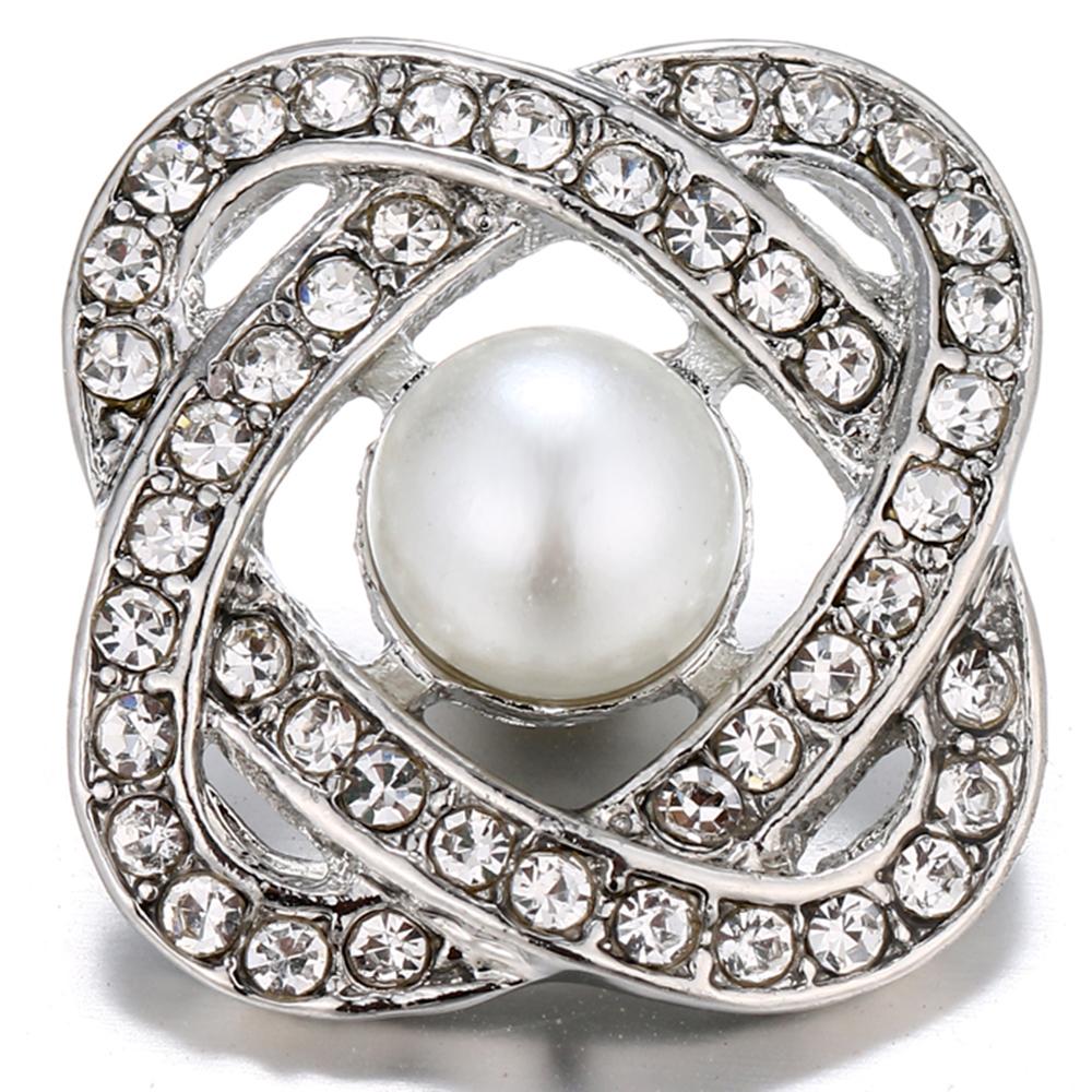 Elegant White Pearl Sandy Snap Interchangeable Charm