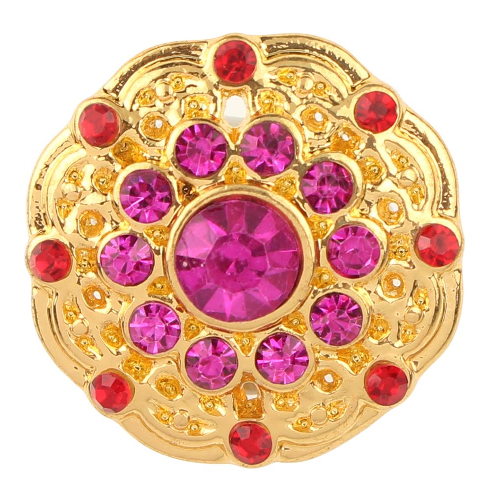 Golden Rose Crystal Flower Sandy Snap Interchangeable Charm