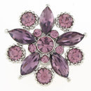 Purple Crystal Flower Sandy Snap Interchangeable Charm