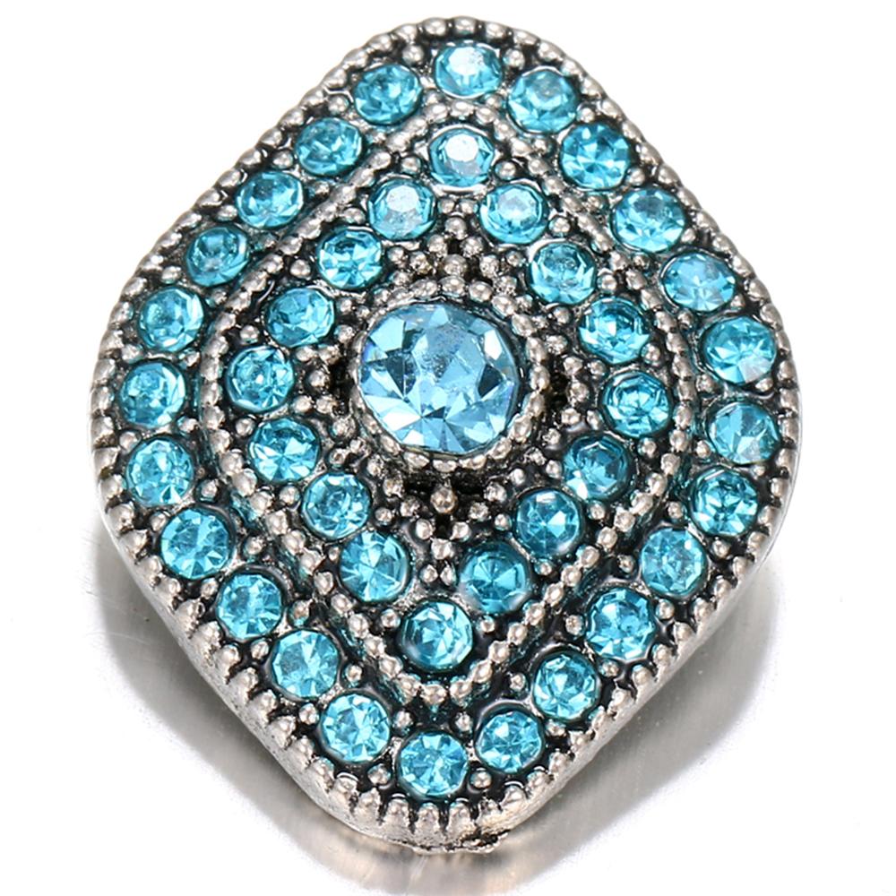 Rhomboid Sky Blue Sandy Snap Interchangeable Charm