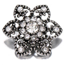 Hollow White Crystal Flower Sandy Snap International Charm