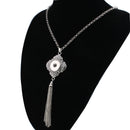 Filigree Pendant With Tassel Sandy Snap Interchangeable Charm Necklace