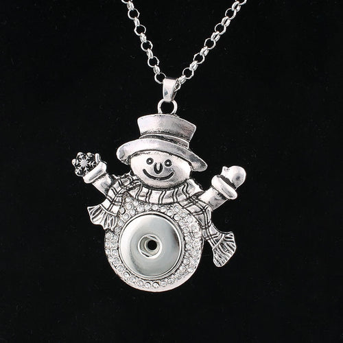 Sandy Snap Snowman with Crystals Interchangeable Charm Necklace