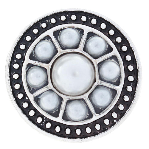 White and Black Pearl Sandy Snap Interchangeable Charm