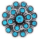 Sky Blue Crystal Flower Sandy Snap Interchangeable Charm
