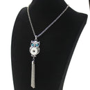 Owl Pendant With Tassels Sandy Snap Interchangeable Charm Necklace